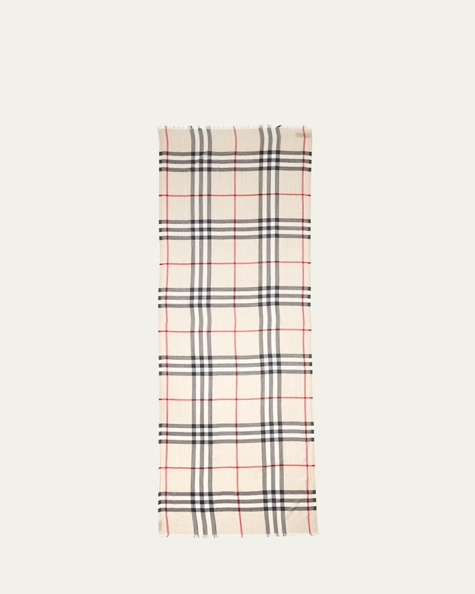 Giant Check Gauze Scarf